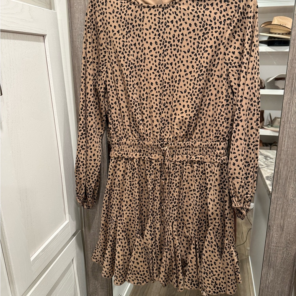 Jodifl Boutique Leopard Print Long Sleeve Dress